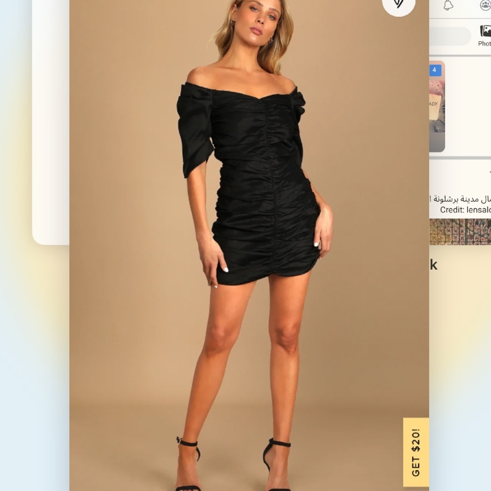 Lulus Unique As You Black Off-the-Shoulder Ruched Bodycon Mini Dress